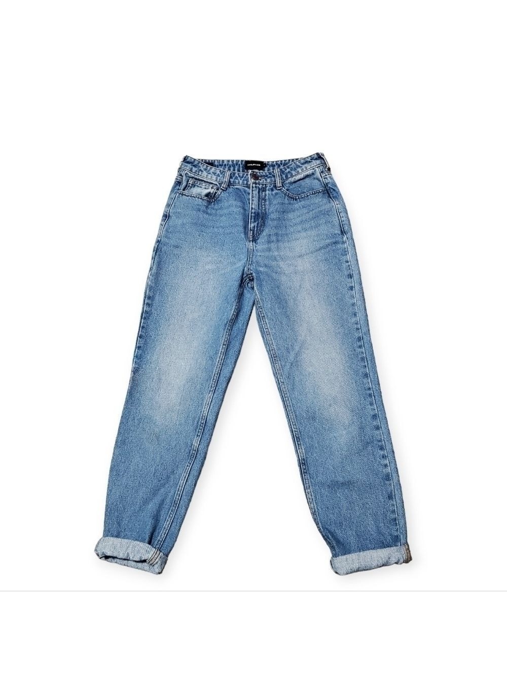 Frank And Oak High Rise Straight Leg Mom Jeans Blue Size 26